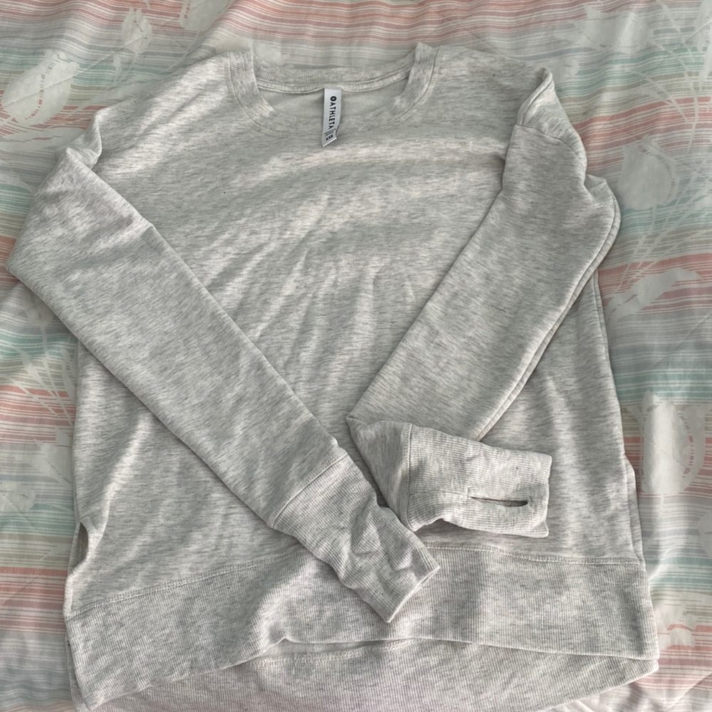 Light Gray Athleta Sweatshirt w/ thumb holes